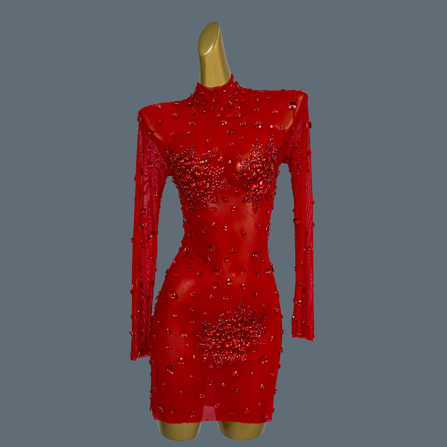 Sparkly Rhinestone Club Party Dress - Minivestido Sexy de lujo con diamantes