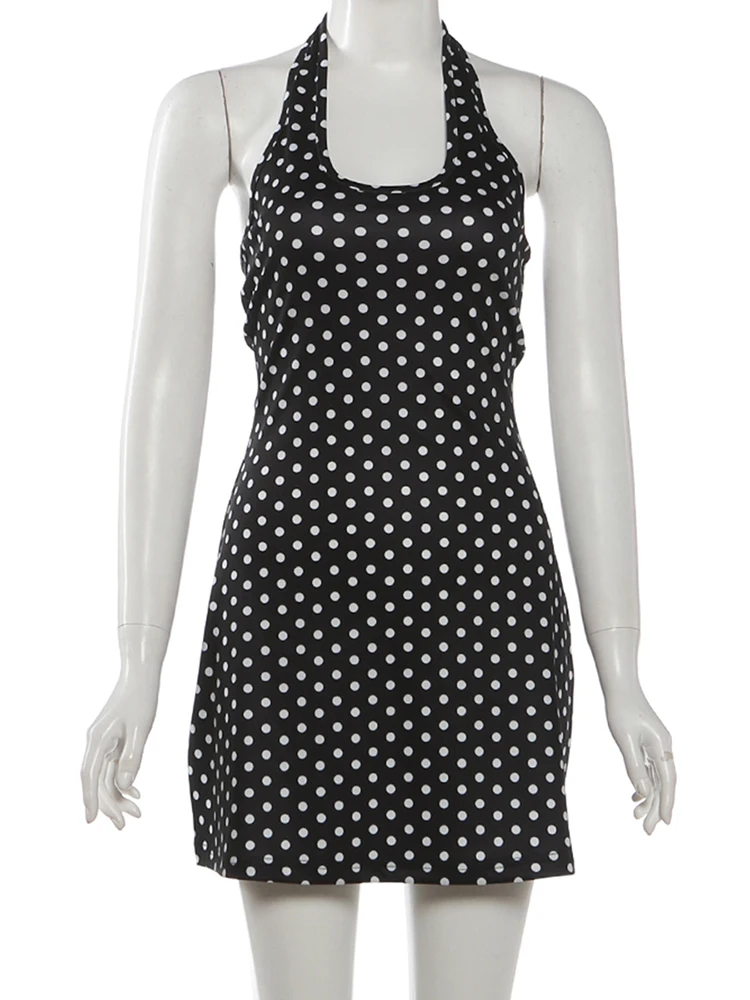 Y2K Backless Halter Mini Dress - Vestido Sexy con Espalda Descubierta FDEY,