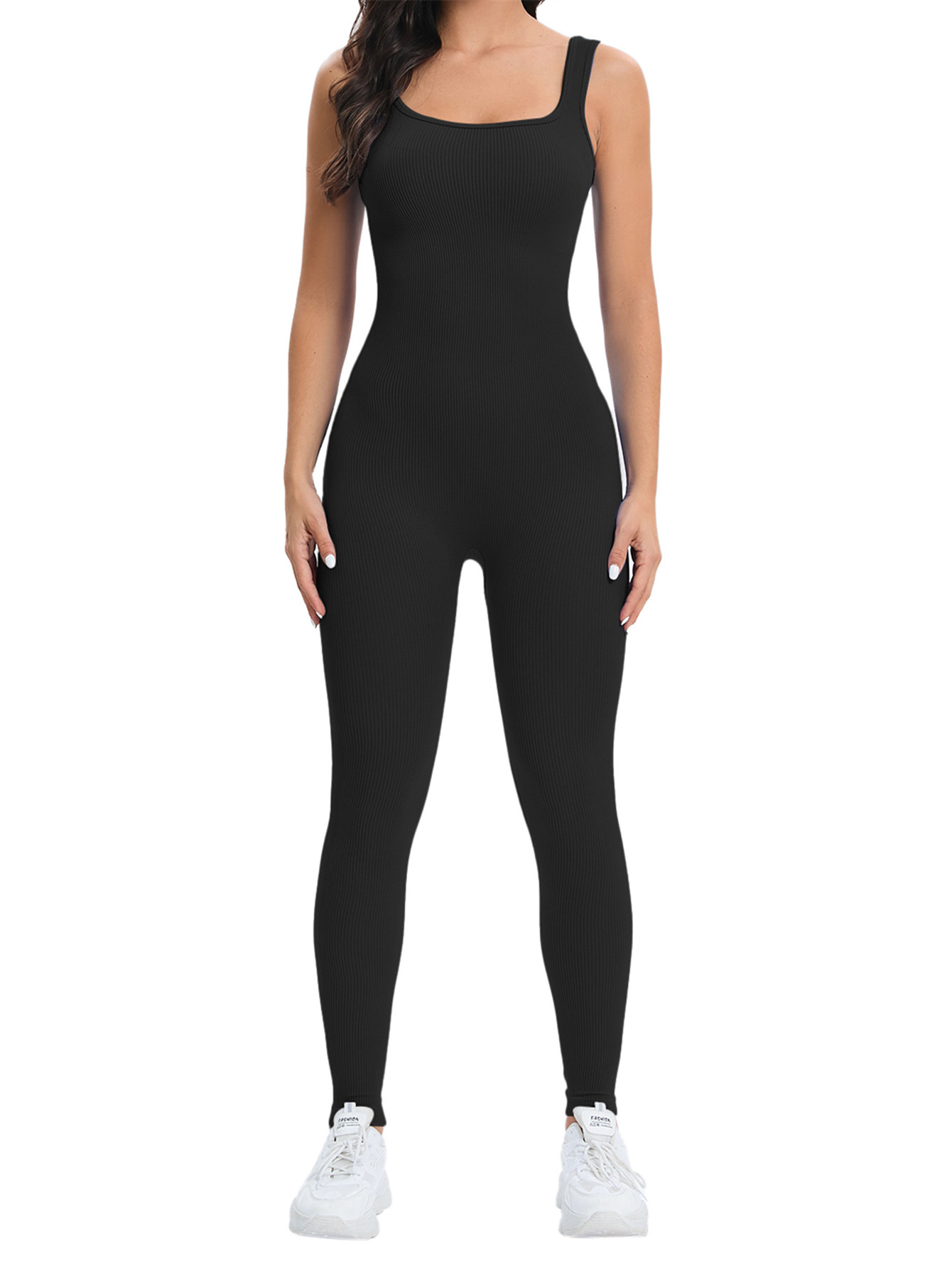 Seamless Ribbed Workout Tank Top - Mono de entrenamiento sin costuras para