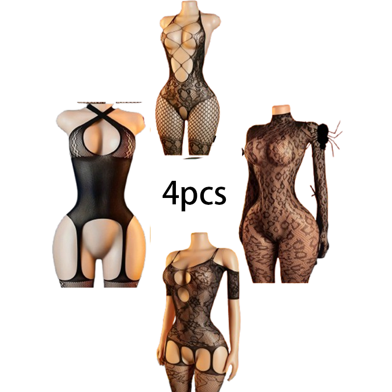 Lingerie - Conjunto de lencería sexy de 4