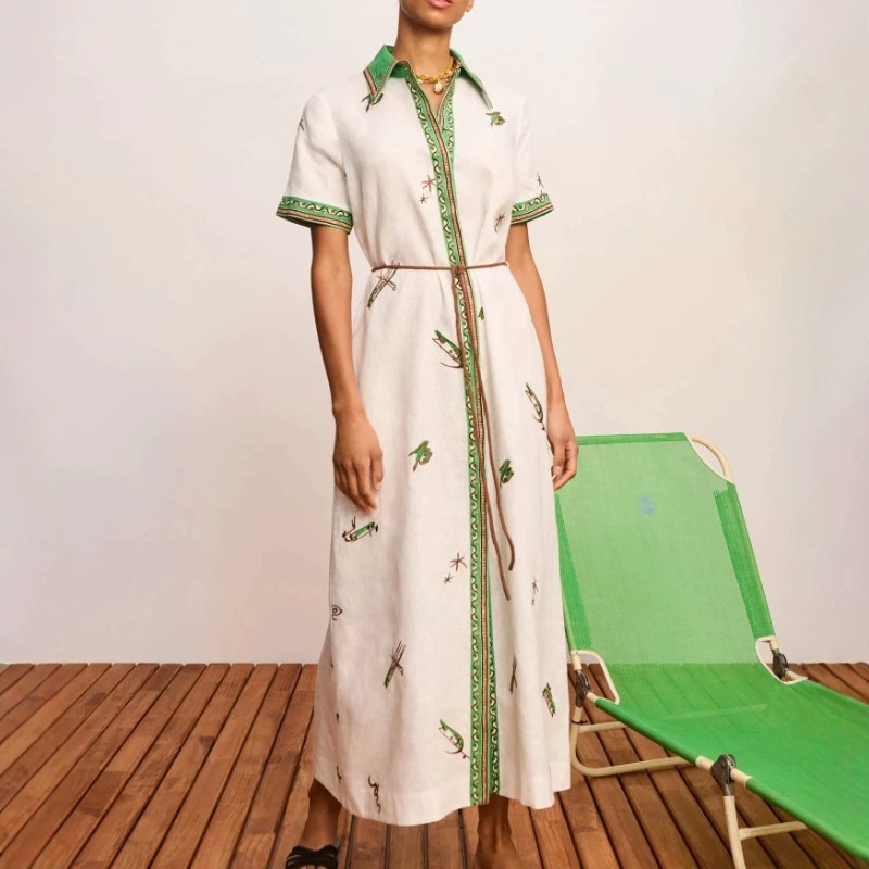 Casual Loose Linen Shirt Dress - Otoño 2026 Nuevo Vestido Camisero Maxi