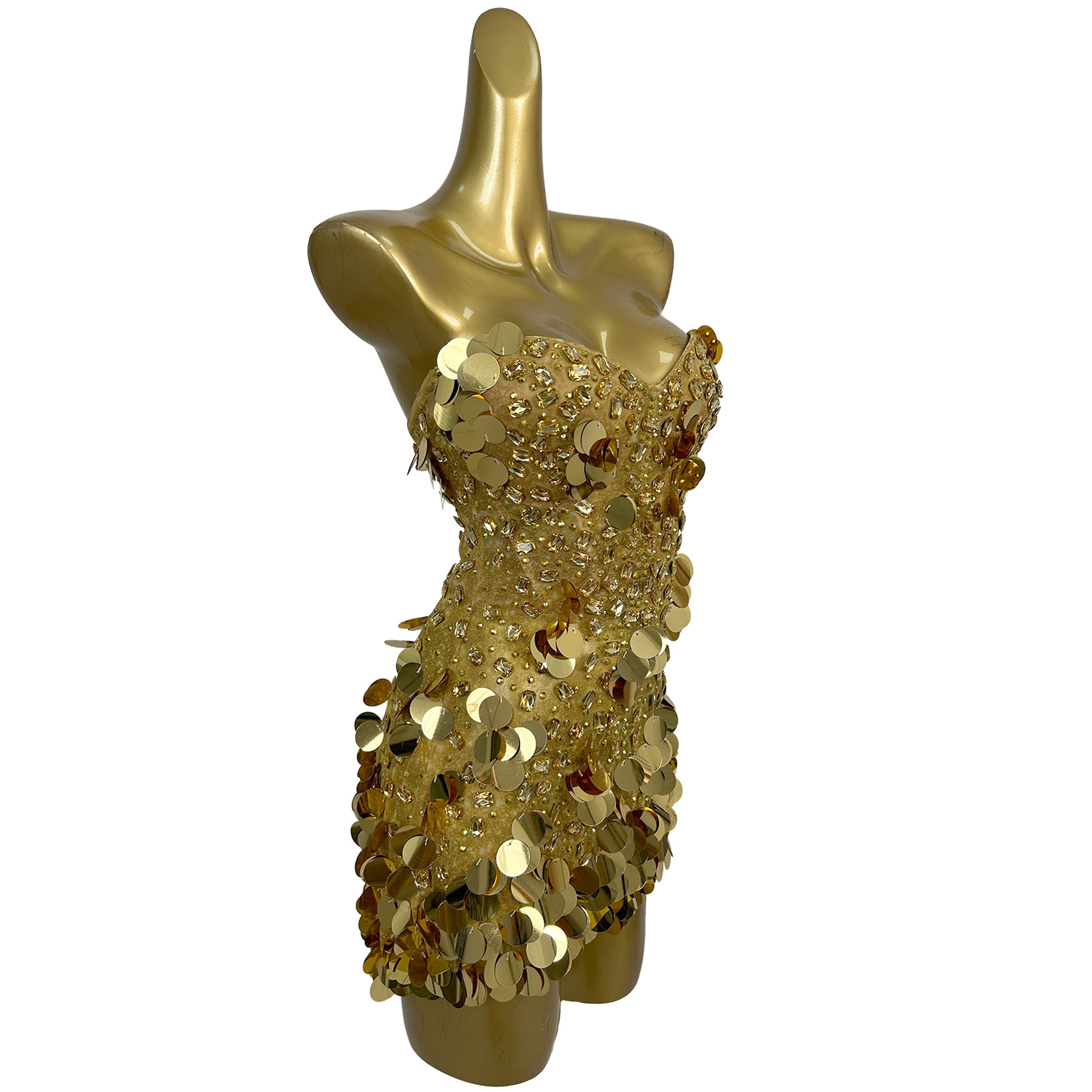 Vestido mini sin tirantes con  - Sparkly Rhinestone Club Party Dress reseña y precio