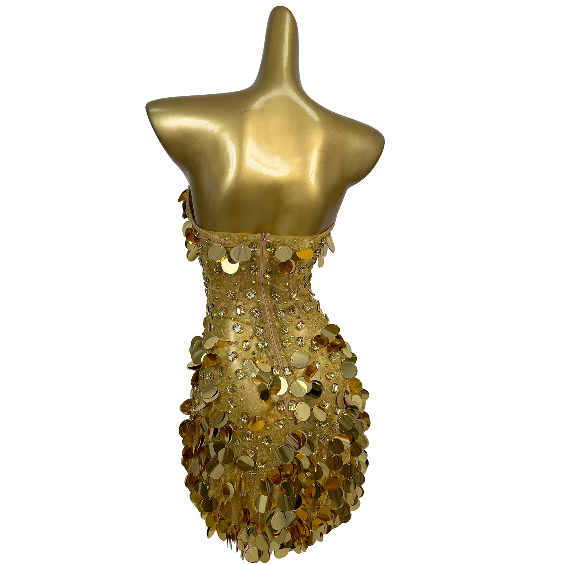 Vestido mini sin tirantes con  - Sparkly Rhinestone Club Party Dress reseña y precio