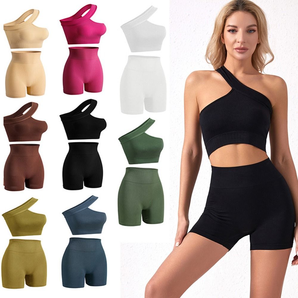 Conjuntos de entrenamiento reu - Seamless Ribbed Workout Tank Top reseña y precio