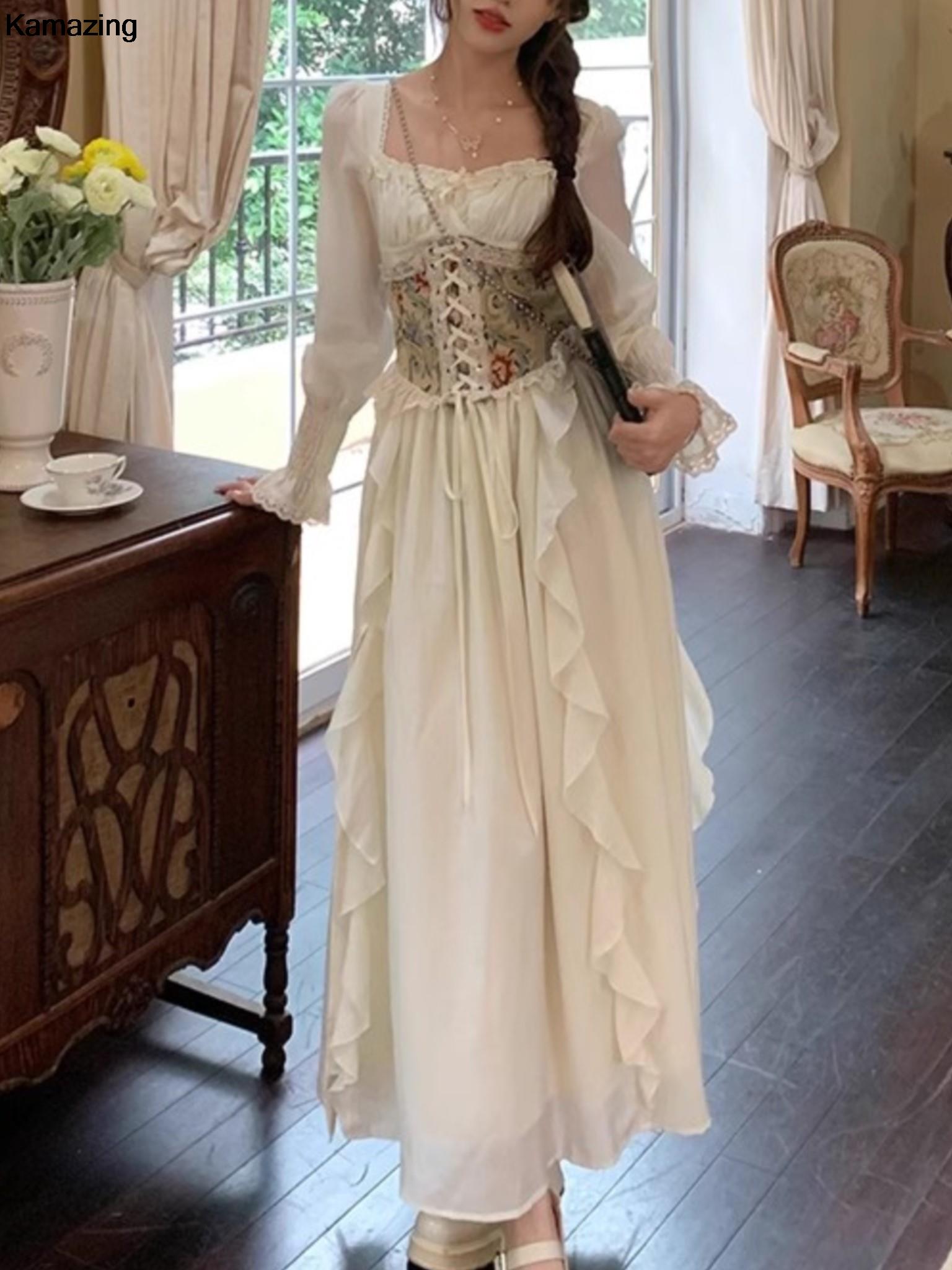 Vestido Midi de corsé francés  - French Vintage Floral Midi Dress reseña y precio