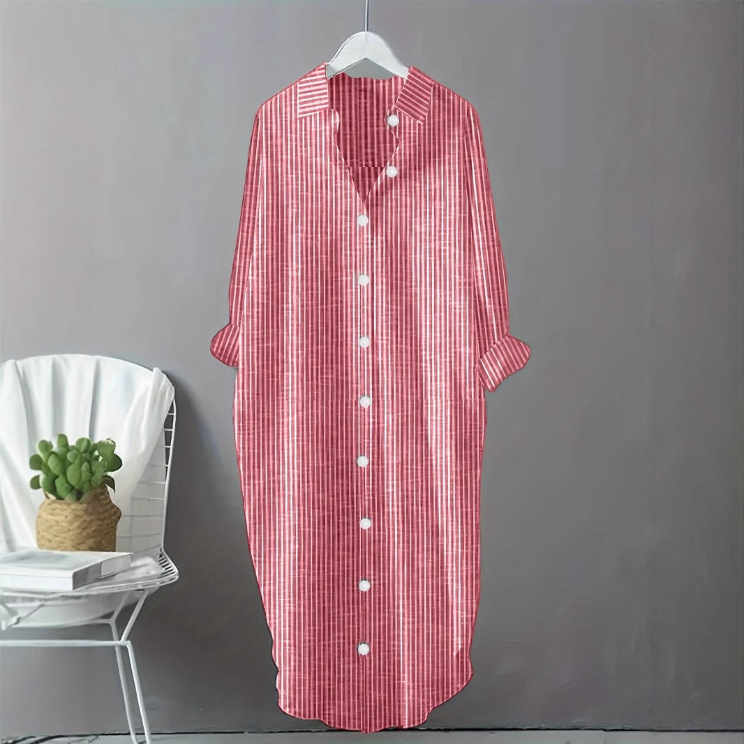 Vestido Camisero Vintage de Al - Casual Loose Linen Shirt Dress reseña y precio