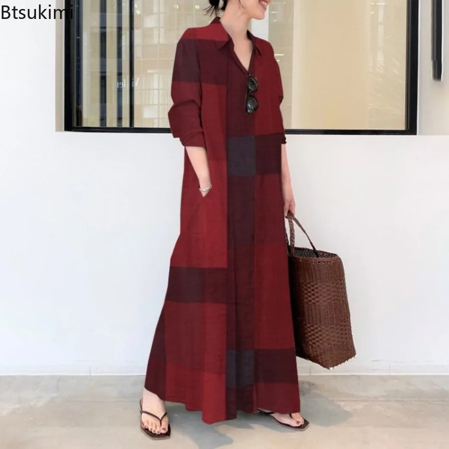 Nuevo Vestido Camisero de Moda - Casual Loose Linen Shirt Dress reseña y precio