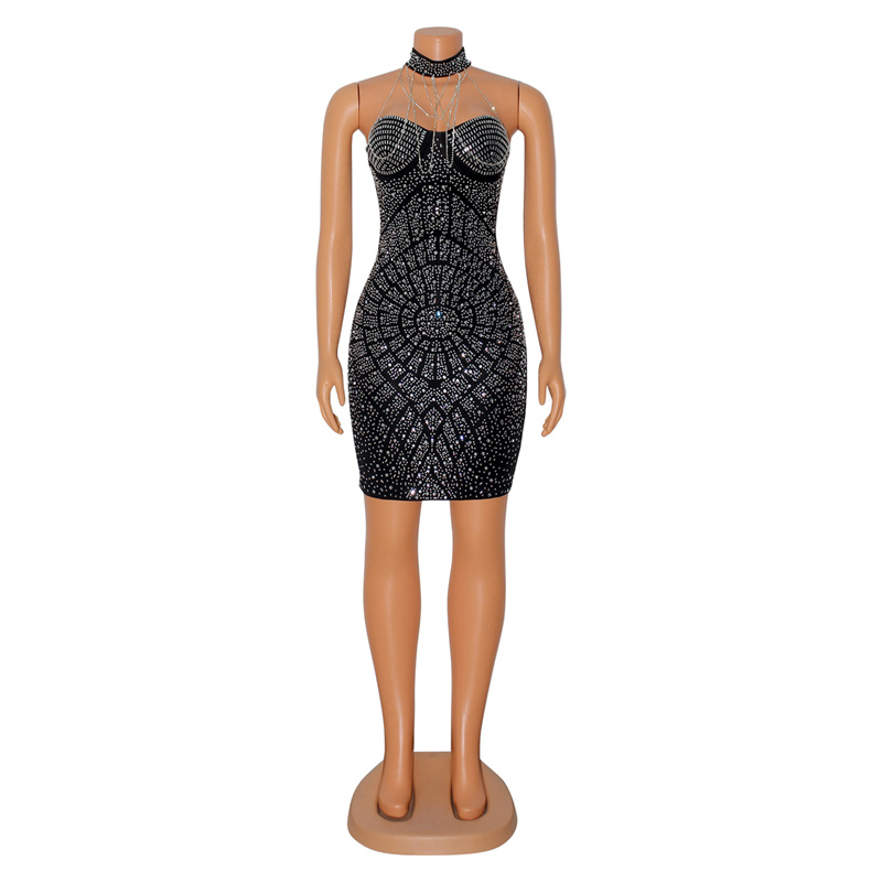 Doyerl brillante diamantes de  - Sparkly Rhinestone Club Party Dress reseña y precio