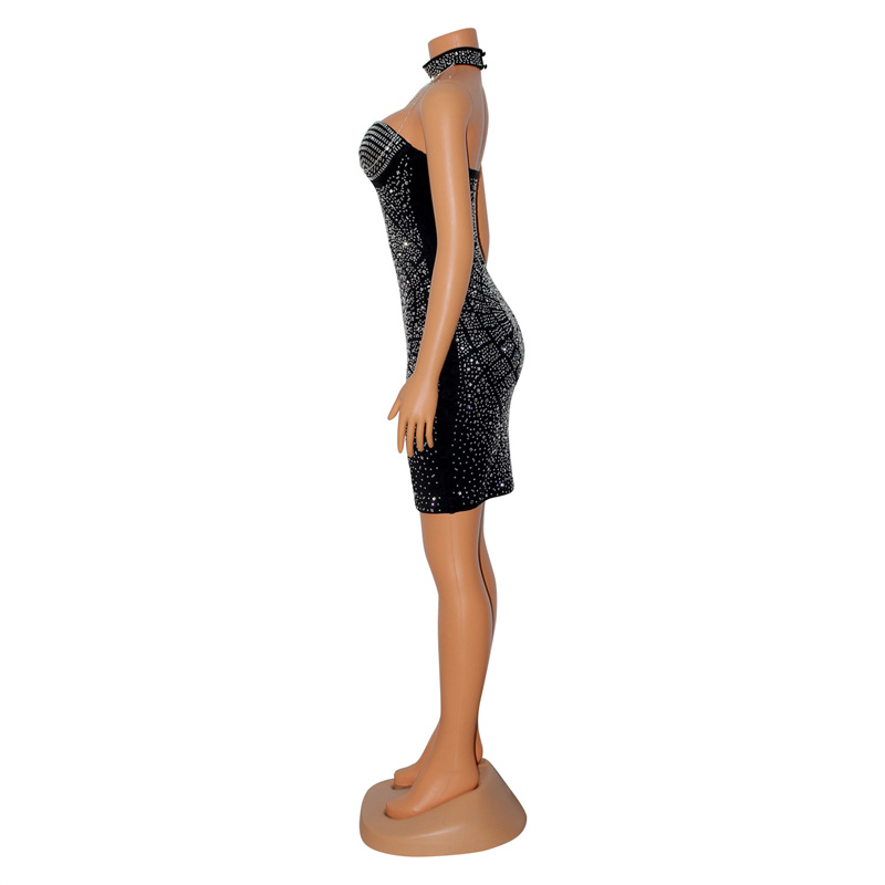 Doyerl brillante diamantes de  - Sparkly Rhinestone Club Party Dress reseña y precio