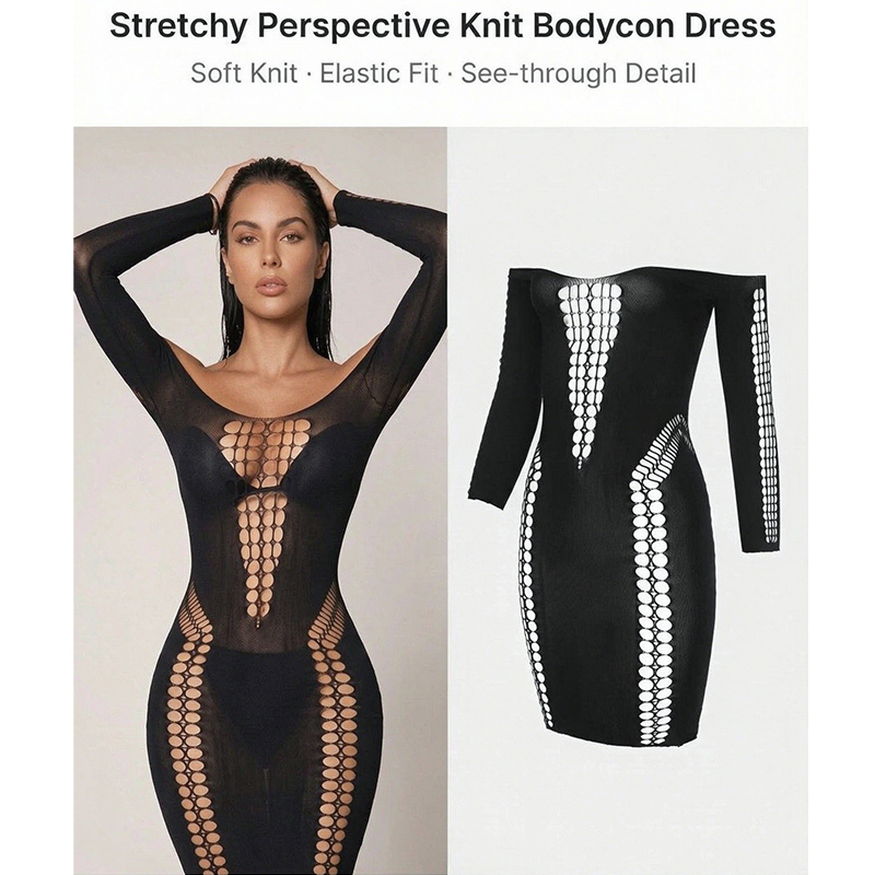 Vestido de playa de malla tran - Sexy Mesh Sheer Bodycon Dress reseña y precio