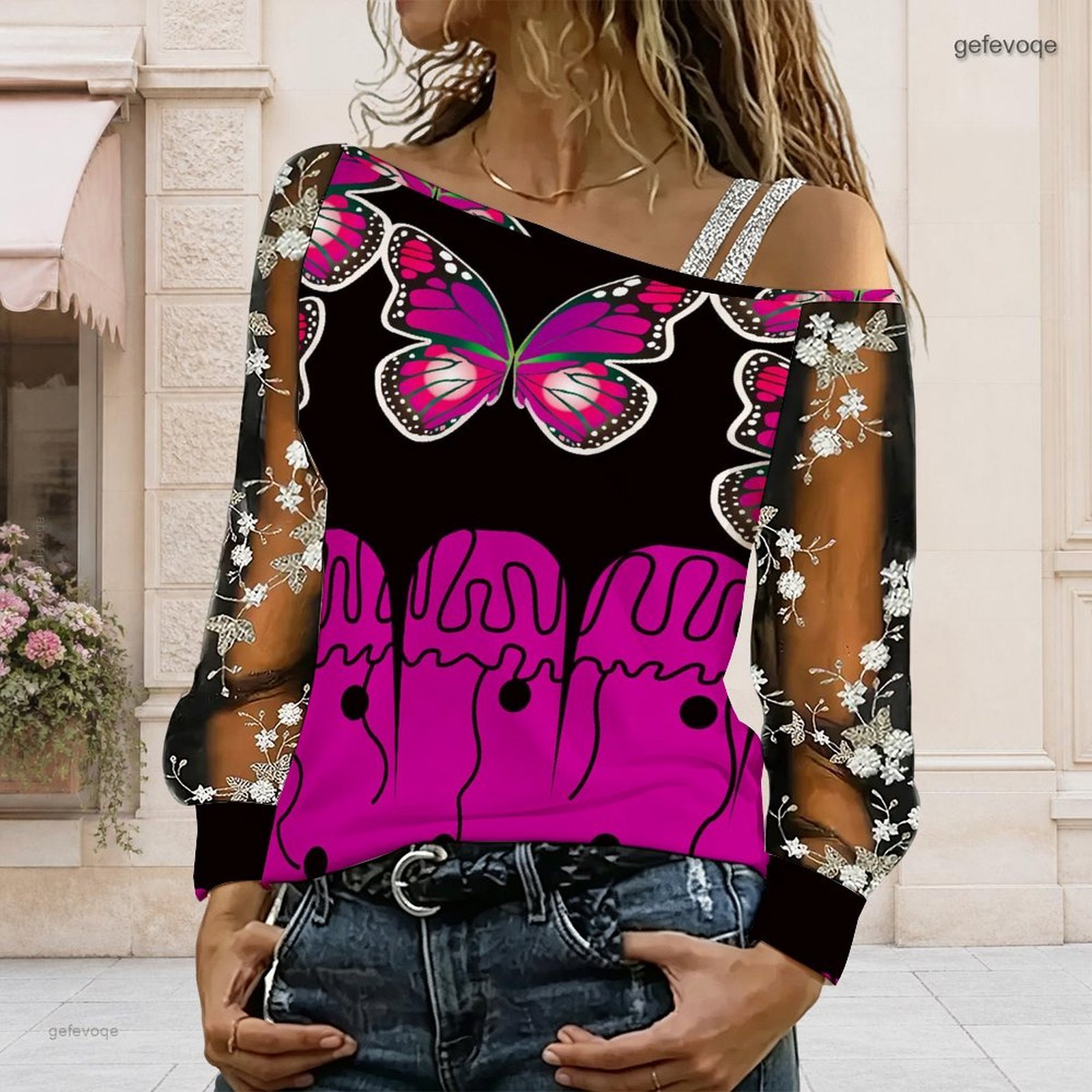 Blusa de Mujer con Hombros Des - Blouses reseña y precio