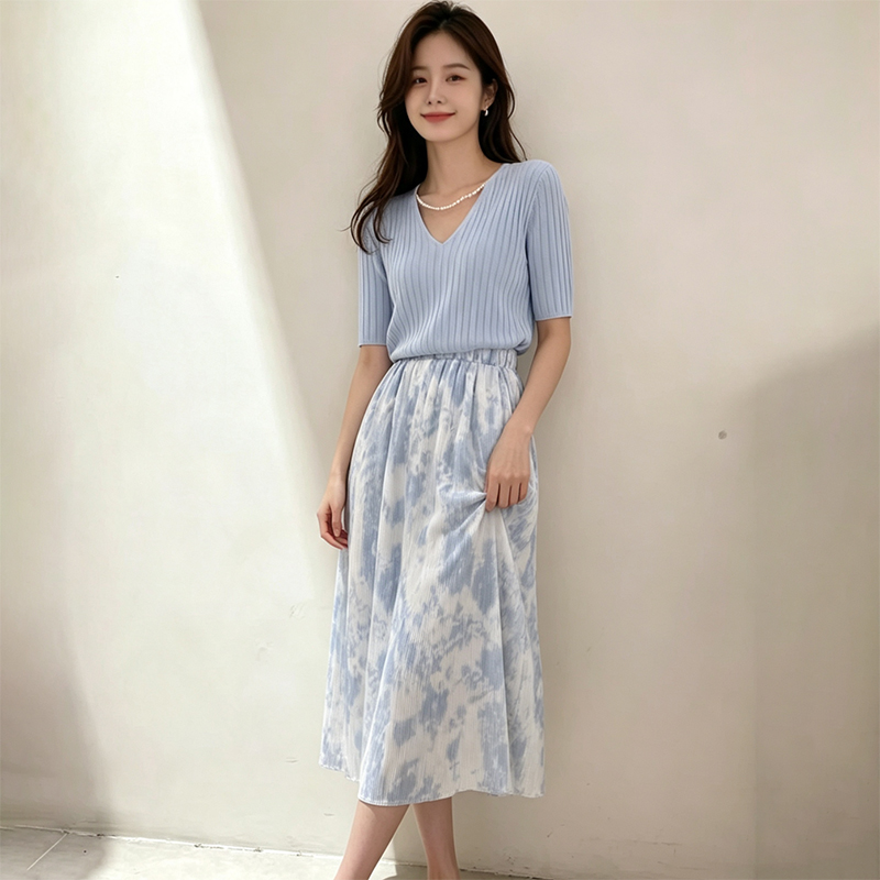 Conjunto de dos piezas de cami - Korean Style A Line Shirt Dress reseña y precio