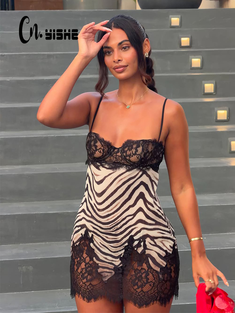 CNYISHE Camisolas con estampad - Sexy Mesh Sheer Bodycon Dress reseña y precio