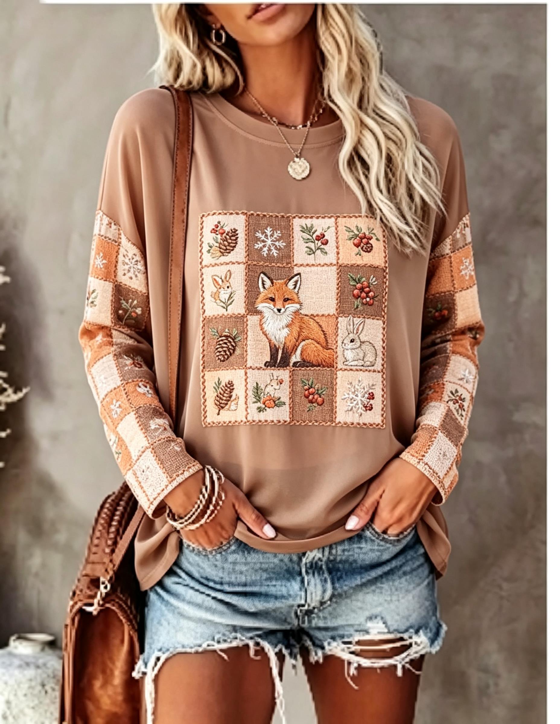 Camiseta de manga larga para m - Blouses reseña y precio