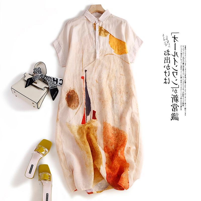 Vestido Camisero Casual de Lin - Casual Loose Linen Shirt Dress reseña y precio